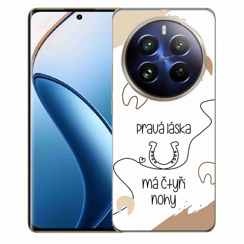 Gélový kryt mmCase na Realme 12 Pro 5G/12 Pro+ 5G - konský motív biele pozadie