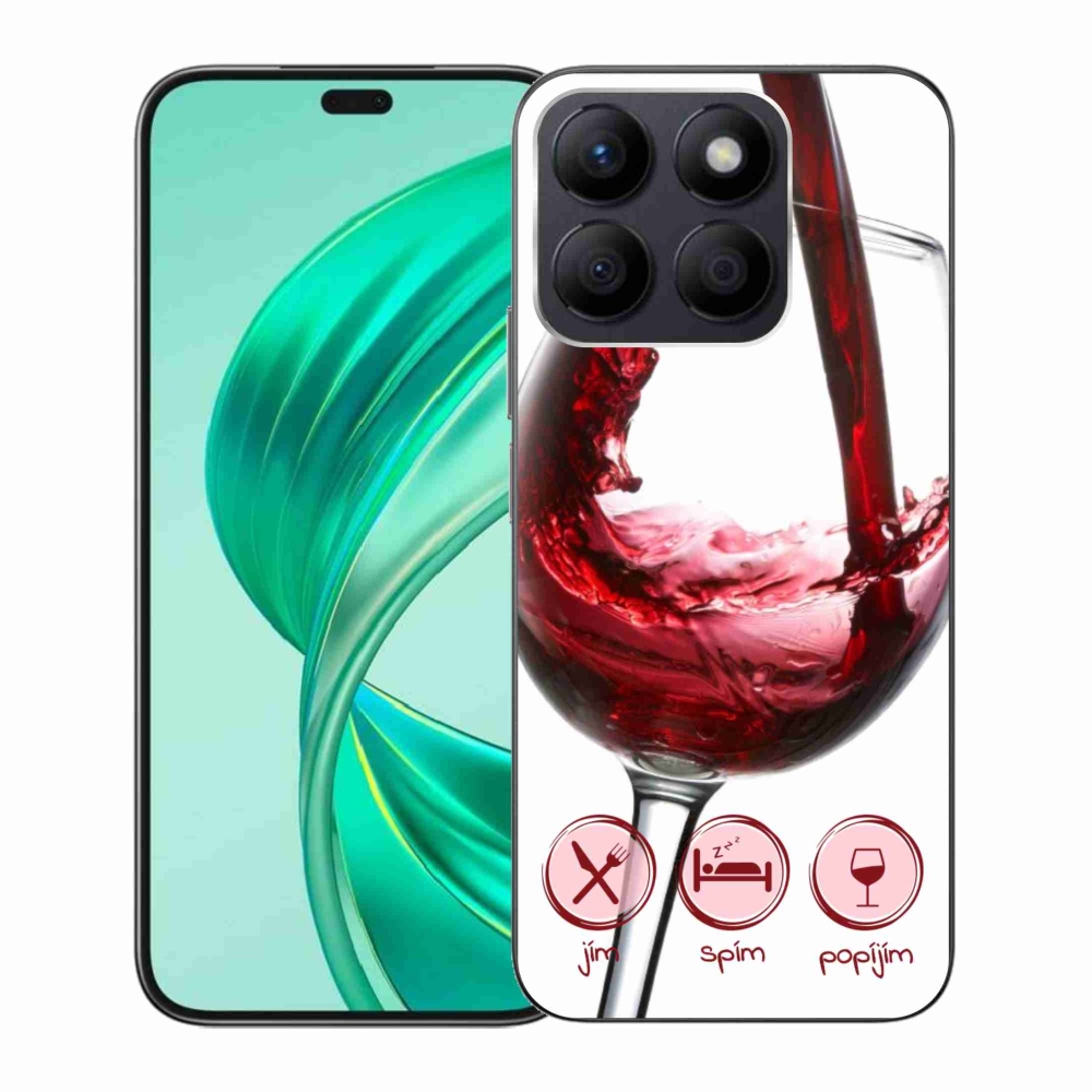 Gélový obal mmCase na Honor X8b - pohár vína červené