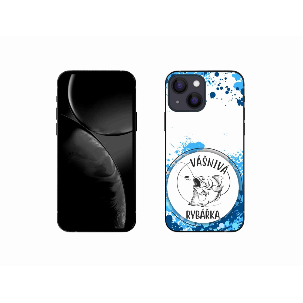 Gélový kryt mmCase na iPhone 13 mini 5.4 - vášnivá rybárka biele pozadie