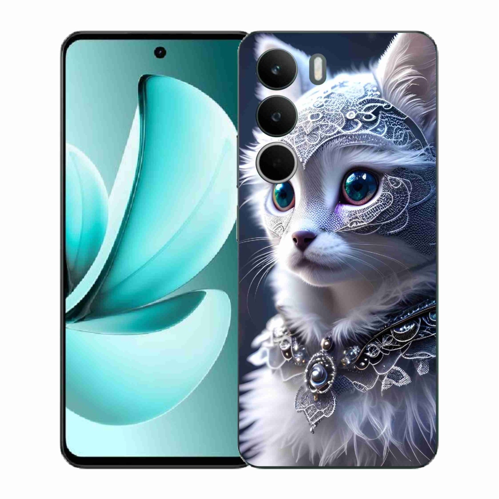 Gélový kryt mmCase na Realme C71 - biela mačka