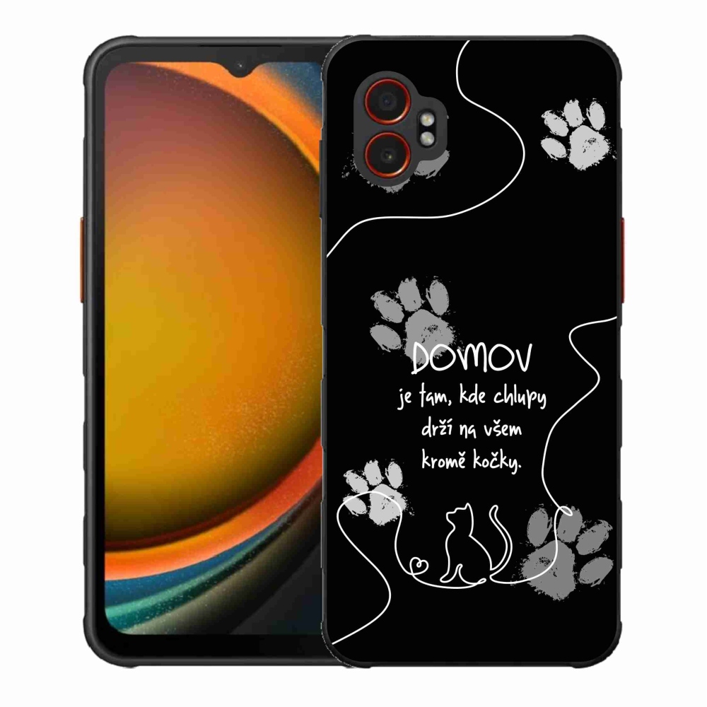 Gélový kryt mmCase na Samsung Galaxy Xcover 7 Pro - mačacie motív čierne pozadie