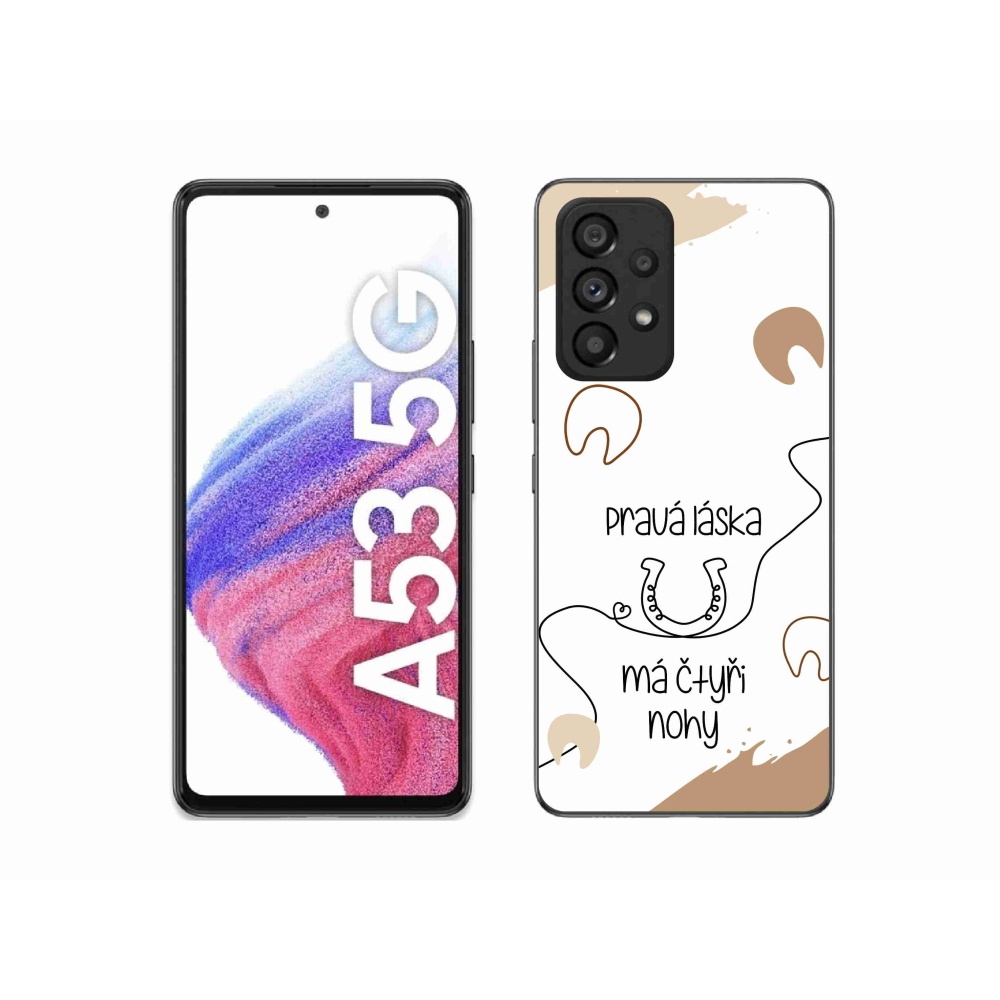 Gélový kryt mmCase na Samsung Galaxy A53 5G - konský motív biele pozadie