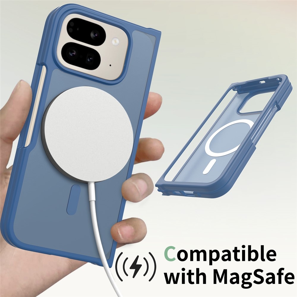 Skin gélový obal s pevným chrbtom a podporou MagSafe na Google Pixel 10 Pro Fold - modrý