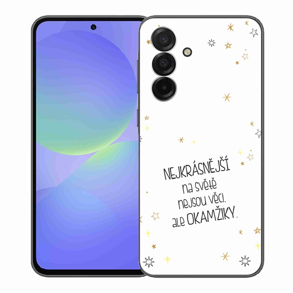Gélový kryt mmCase na Samsung Galaxy A36 5G - citát 4 biele pozadie