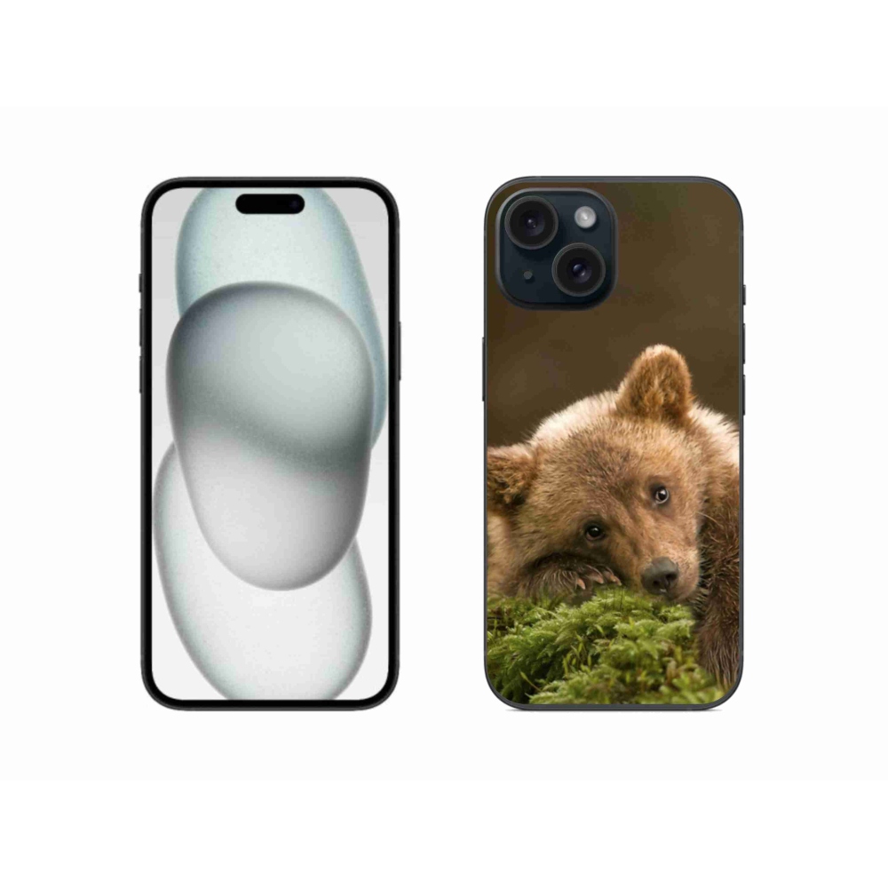 Gélový kryt mmCase na iPhone 15 - medveď