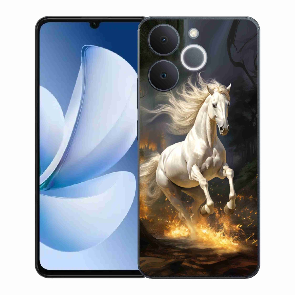 Gélový kryt mmCase na Realme Note 70T - biely kôň 2