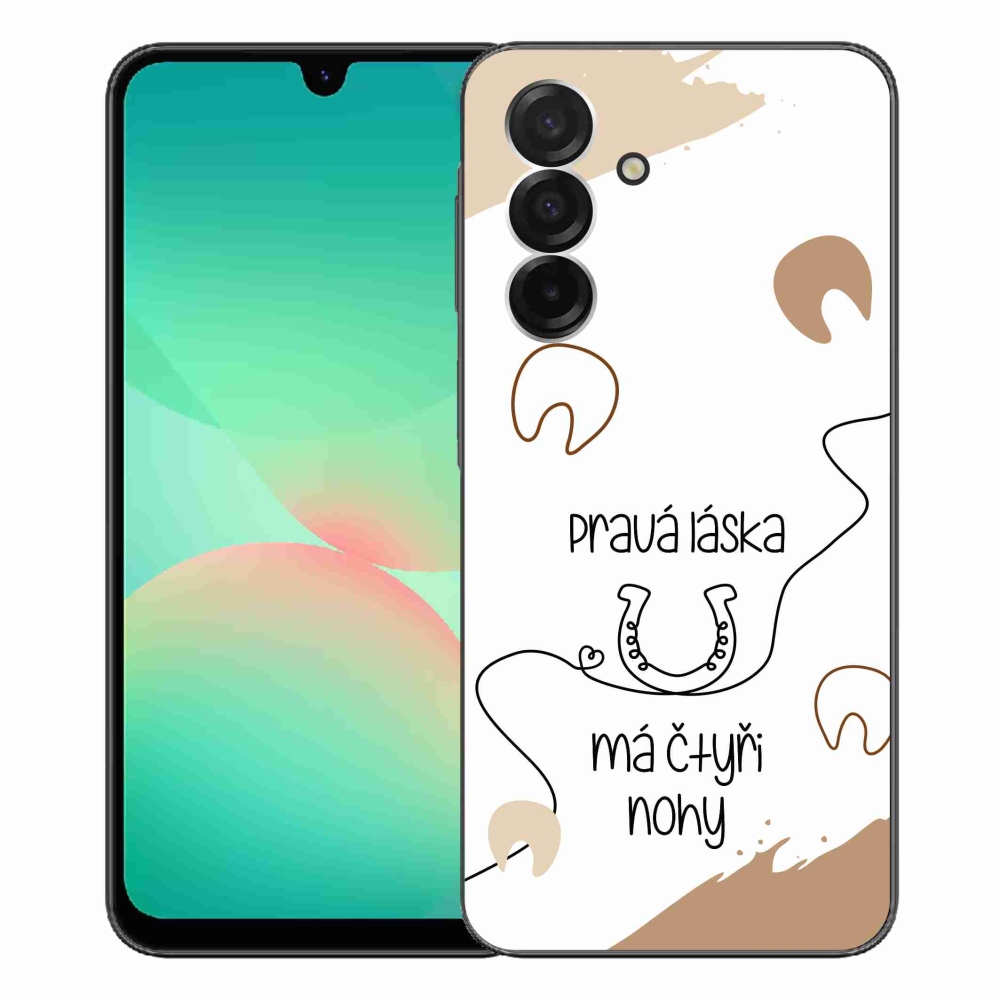 Gélový kryt mmCase na Samsung Galaxy A26 5G - konský motív biele pozadie