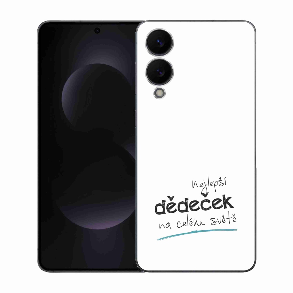 Gélový kryt mmCase na Samsung Galaxy S25 Edge - najlepší dedko 3 biele pozadie