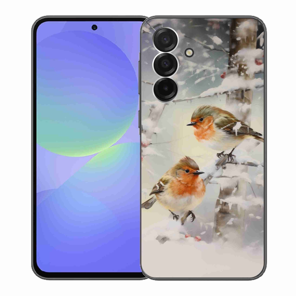 Gélový kryt mmCase na Samsung Galaxy A36 5G - vtáčiky v zime