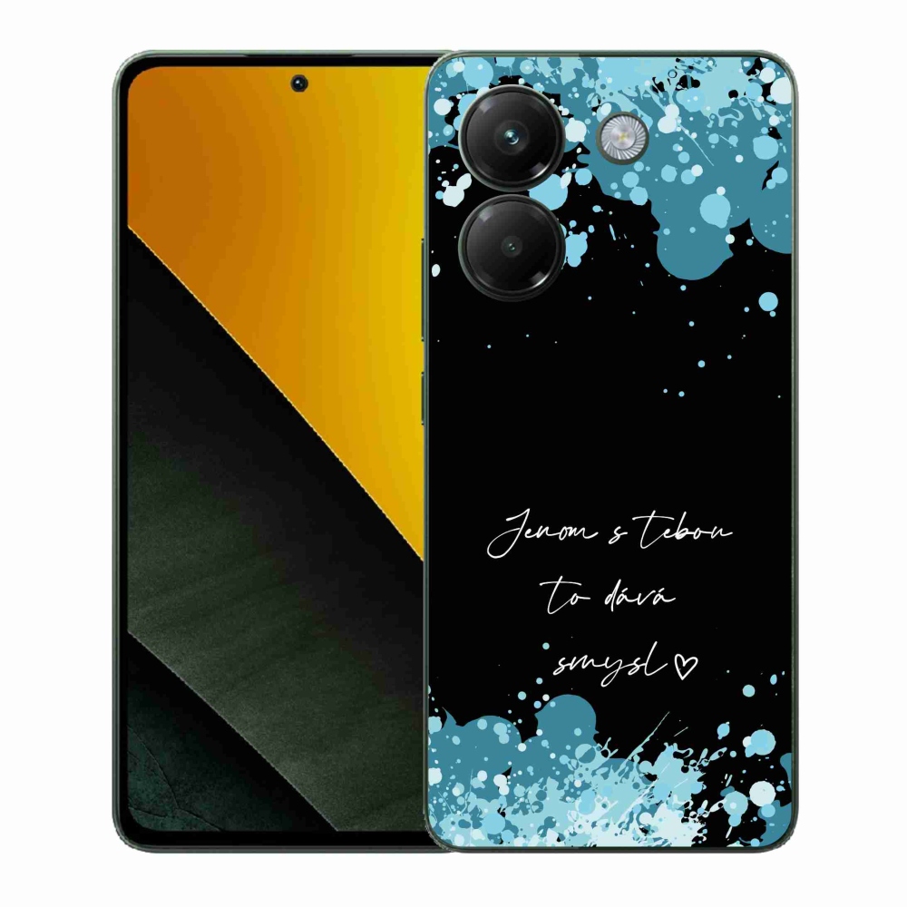 Gélový kryt mmCase na Xiaomi Poco M7 Pro 5G - zamilovaný text čierne pozadie
