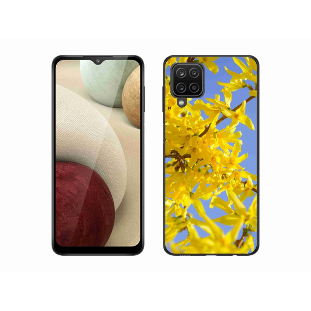 Gélový kryt mmCase na Samsung Galaxy A12 - žlté kvety