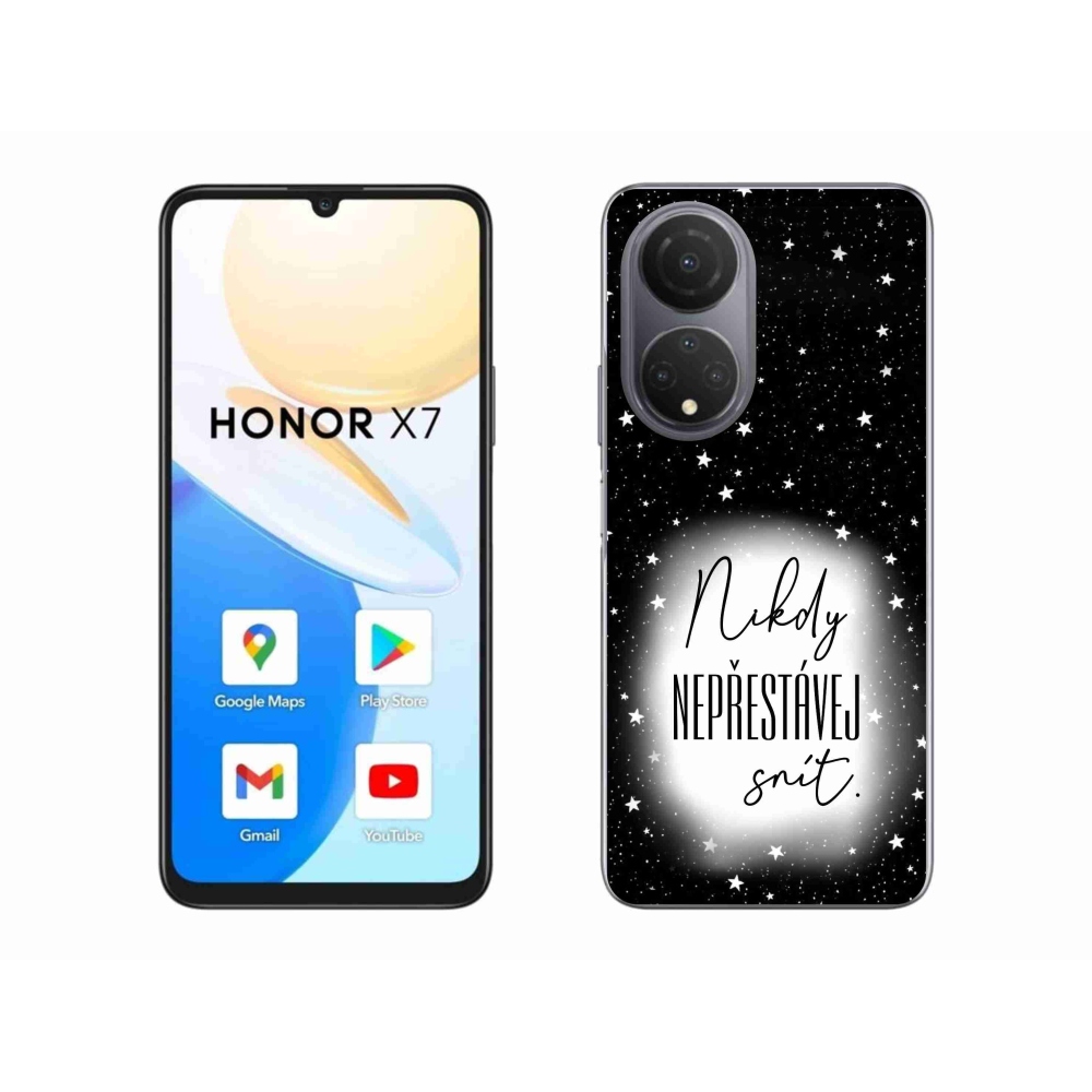 Gélový kryt mmCase na Honor X7 - citát 1 bieločierne pozadie