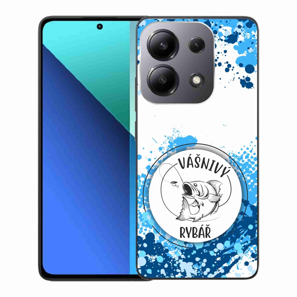 Gélový kryt mmCase na Xiaomi Redmi Note 13 - vášnivý rybár biele pozadie