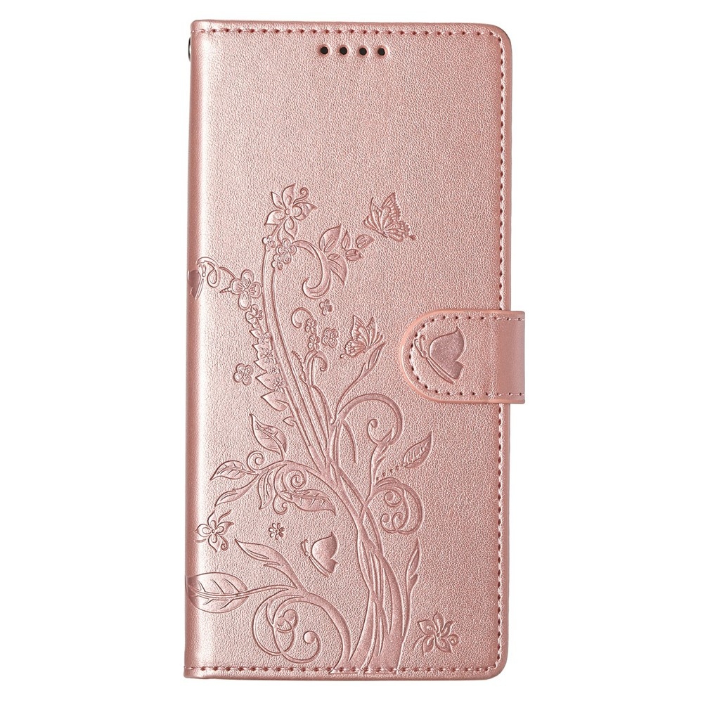 Flowery knižkové puzdro na Xiaomi Redmi 15 5G (169mm) - ružovozlaté