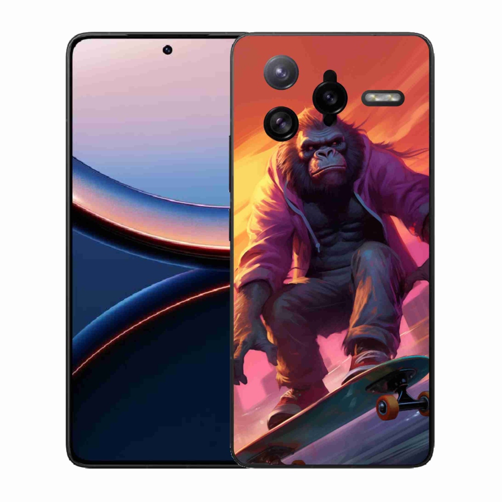 Gélový kryt mmCase na Xiaomi Poco F7 Ultra - gorila na skateboarde