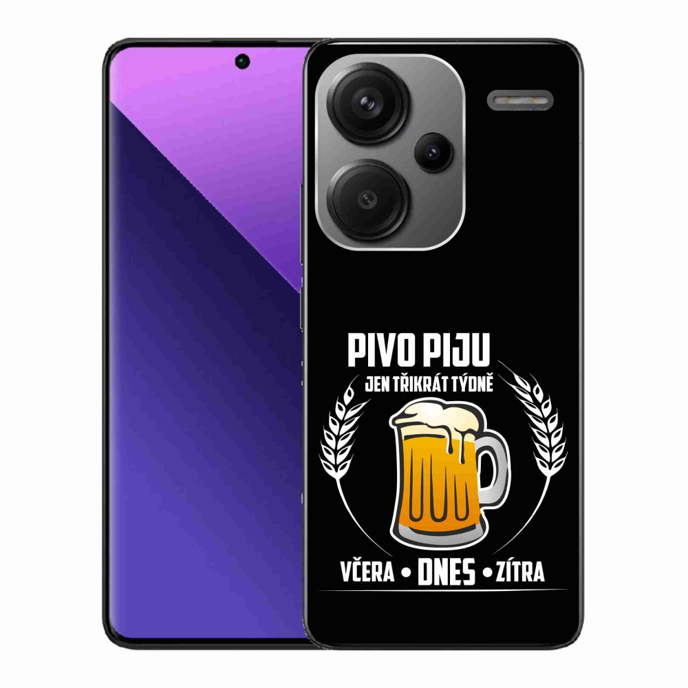 Gélový kryt mmCase na Xiaomi Redmi Note 13 Pro+ 5G - pivný motív čierne pozadie