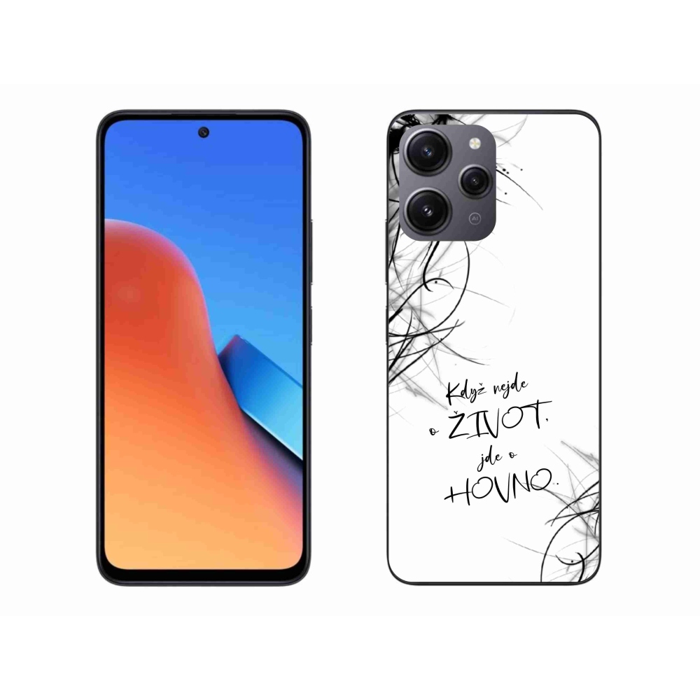 Gélový kryt mmCase na Xiaomi Redmi 12 - vtipný text 16 biele pozadie