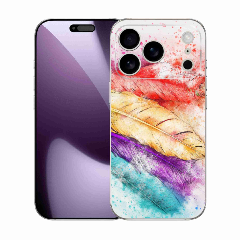 Gélový kryt mmCase na iPhone 17 Pro - farebné perie