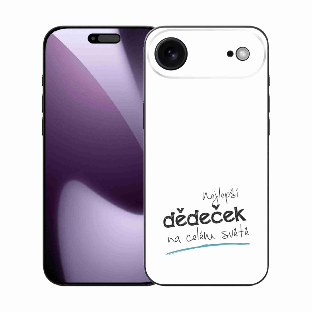Gélový kryt mmCase na iPhone 17 Air - najlepší dedko 3 biele pozadie