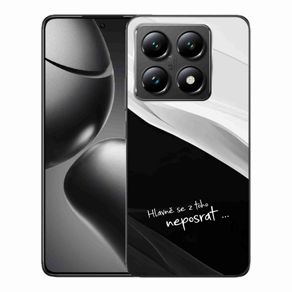 Gélový kryt mmCase na Xiaomi 14T - vtipný text 13 čiernobiele pozadie