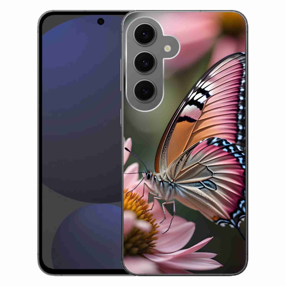 Gélový kryt mmCase na Samsung Galaxy S24 FE - farebný motýľ
