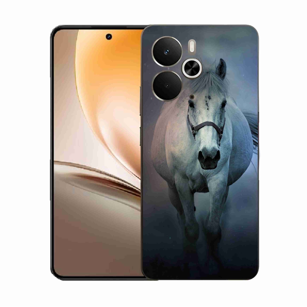 Gélový kryt mmCase na Realme 14 5G - bežiaci biely kôň