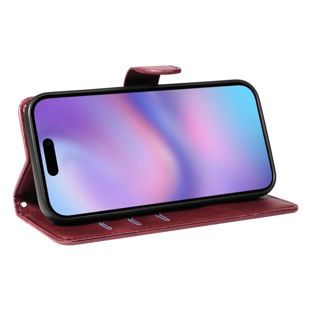 T-Shape knižkové púzdro na iPhone 17 - vínové