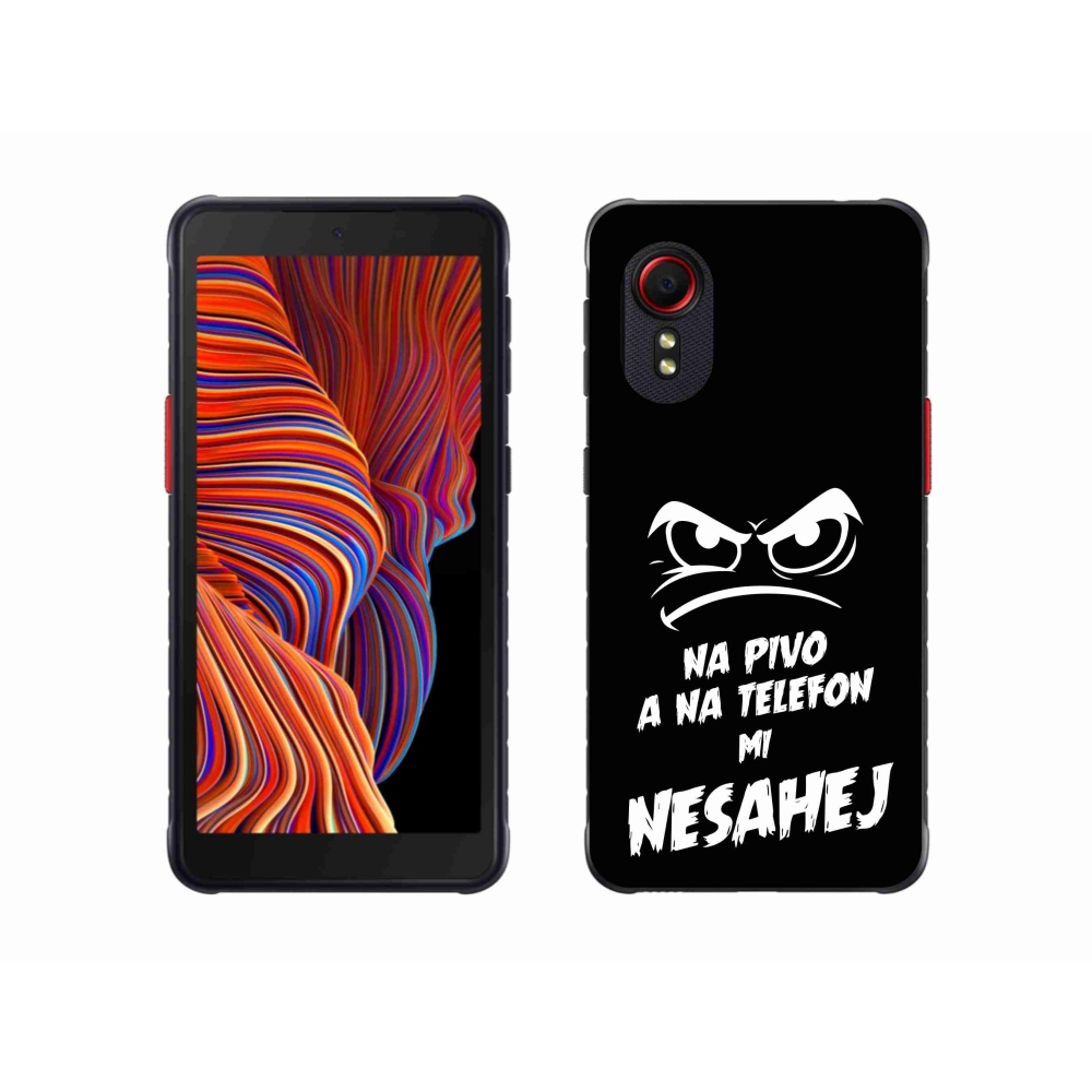 Gélový kryt mmCase na Samsung Galaxy Xcover 5 - pivný motív 2 čierne pozadie