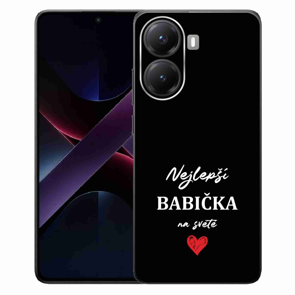 Gélový kryt mmCase na Xiaomi Poco X7 Pro 5G - najlepšia babička 1 čierne pozadie