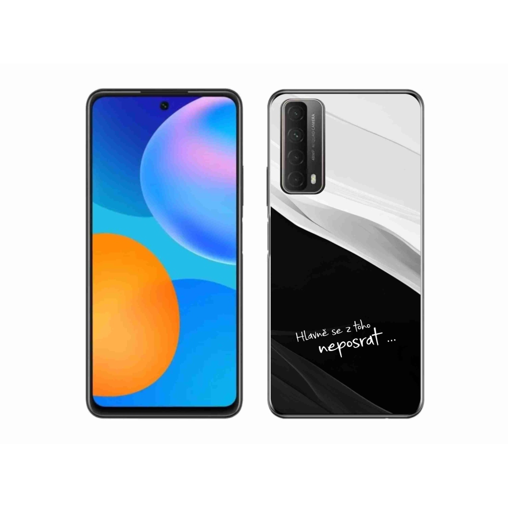 Gélový kryt mmCase na Huawei P Smart (2021) - vtipný text 13 čiernobiele pozadie