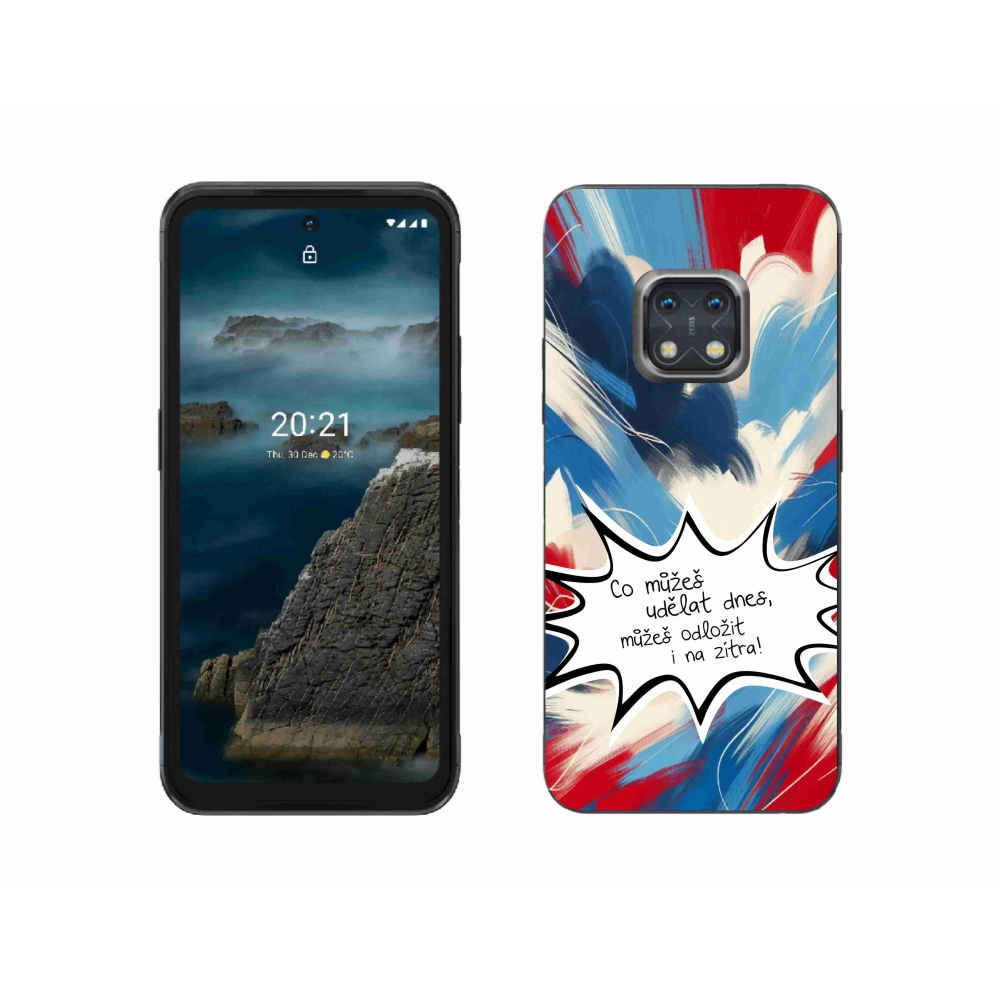 Gélový kryt mmCase na Nokia XR20 - vtipný text 9 biele pozadie