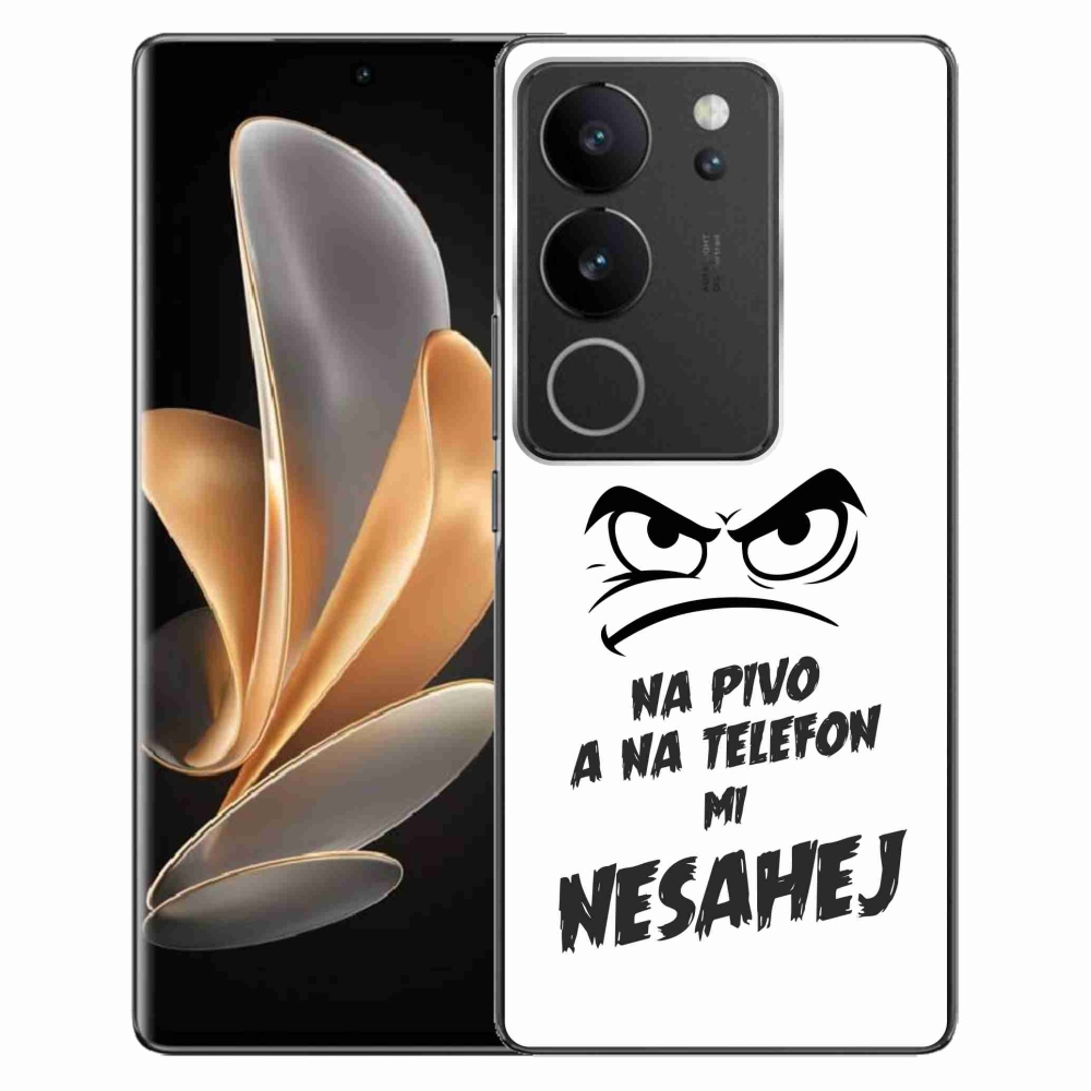 Gélový kryt mmCase na Vivo V29 5G - pivný motív 2 biele pozadie