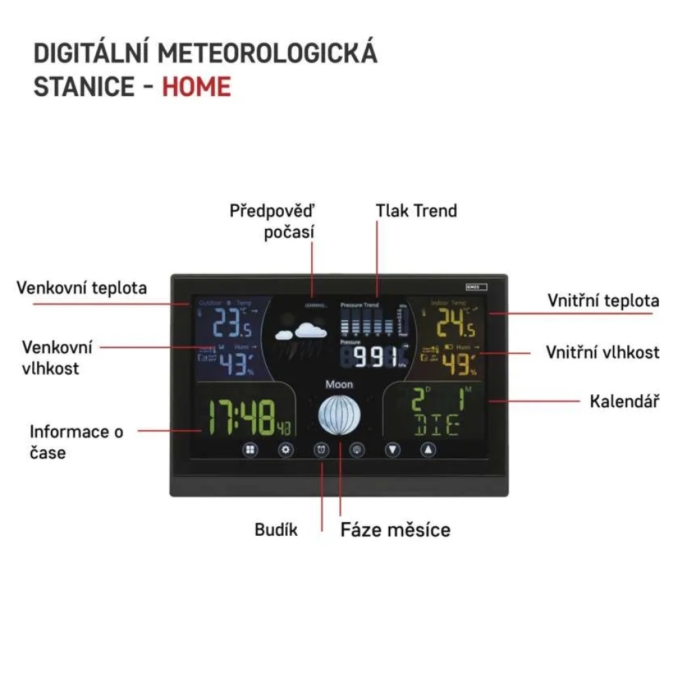 Domáca bezdrôtová meteostanica E6018