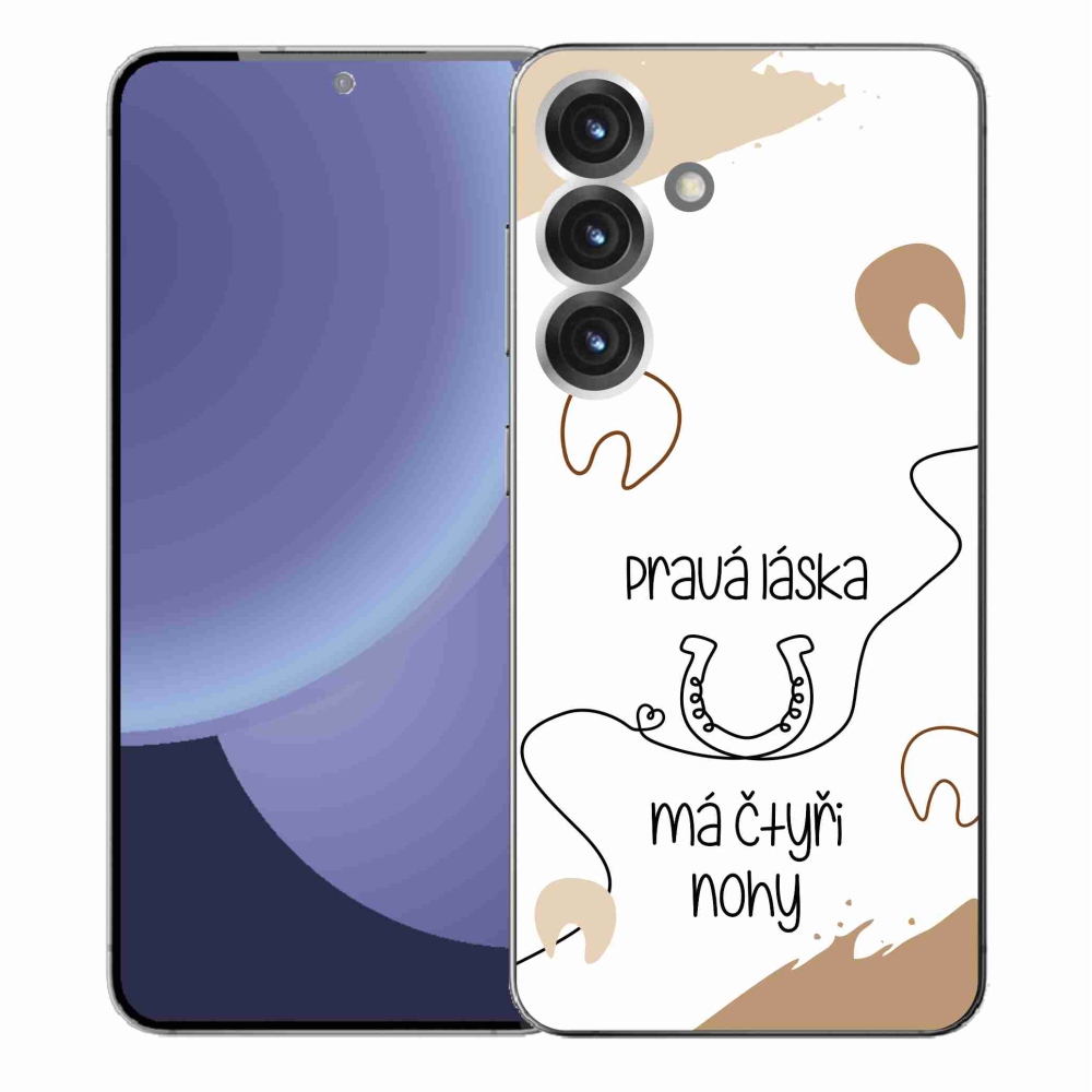 Gélový kryt mmCase na Samsung Galaxy S25+ - konský motív biele pozadie