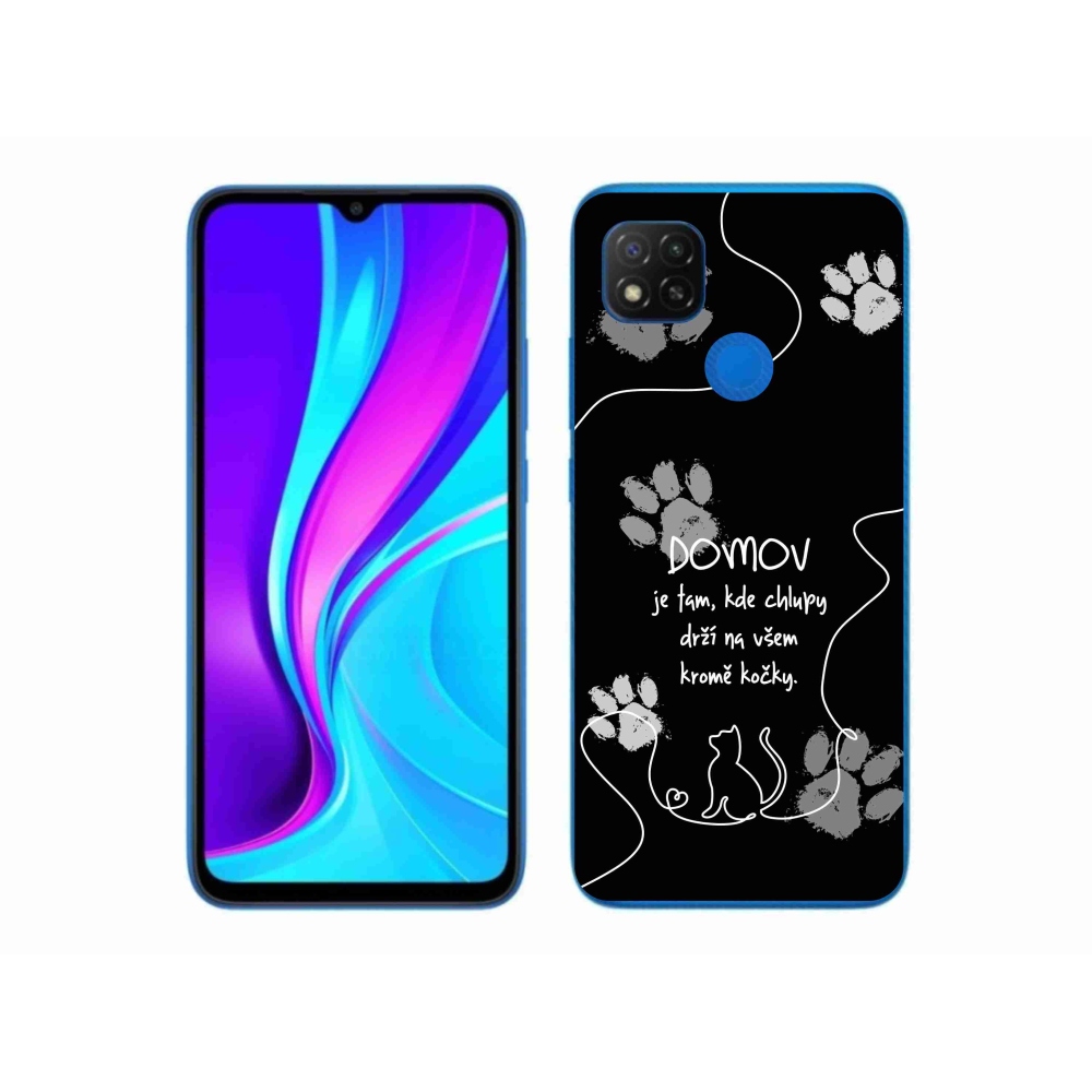 Gélový kryt mmCase na Xiaomi Redmi 9C - mačacie motív čierne pozadie
