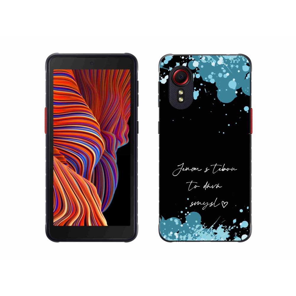 Gélový kryt mmCase na Samsung Galaxy Xcover 5 - zamilovaný text čierne pozadie