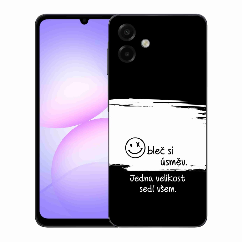 Gélový kryt mmCase na Samsung Galaxy A07 4G - vtipný text 8 bieločierne pozadie