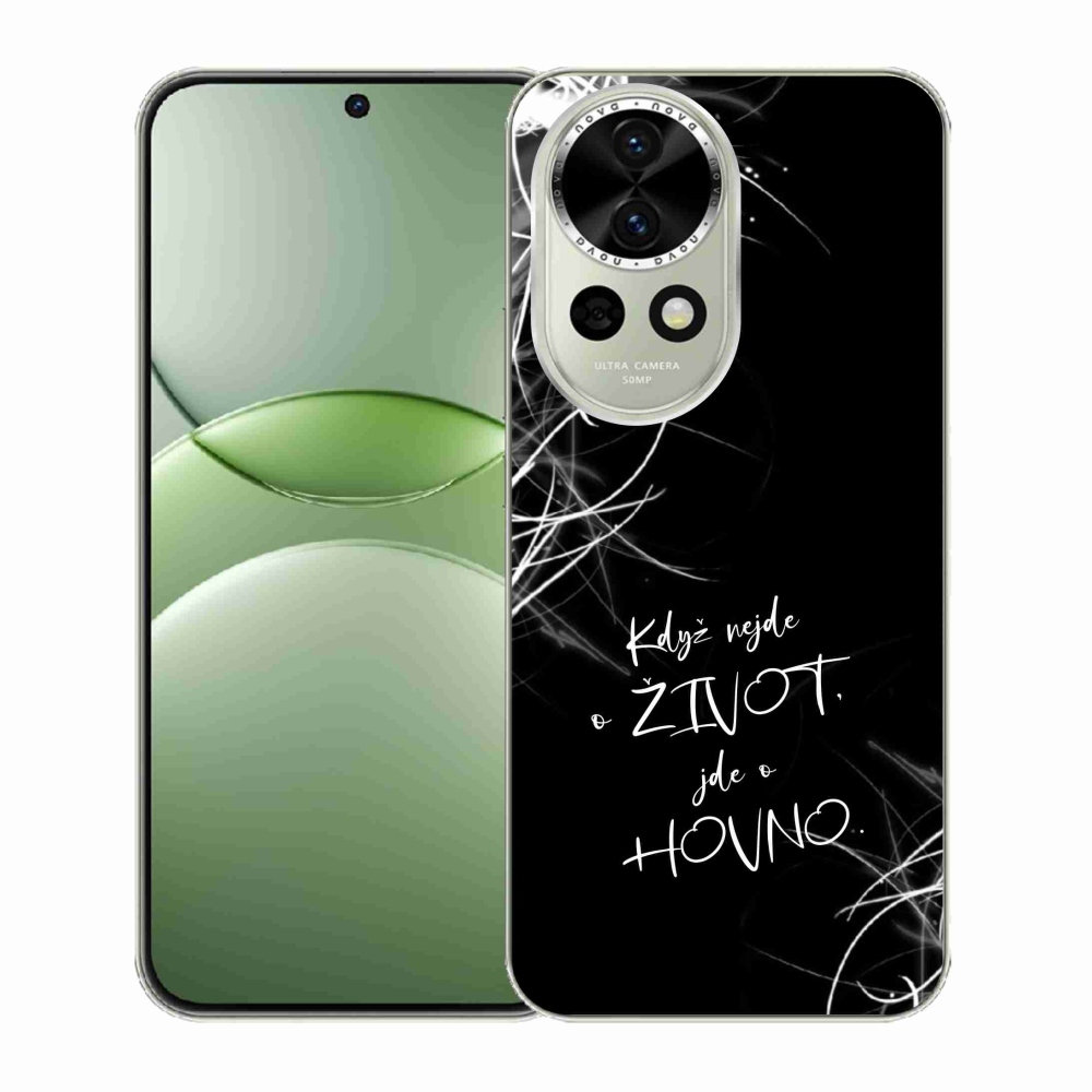 Gélový kryt mmCase na Huawei Nova 13 5G - vtipný text 16 čierne pozadie