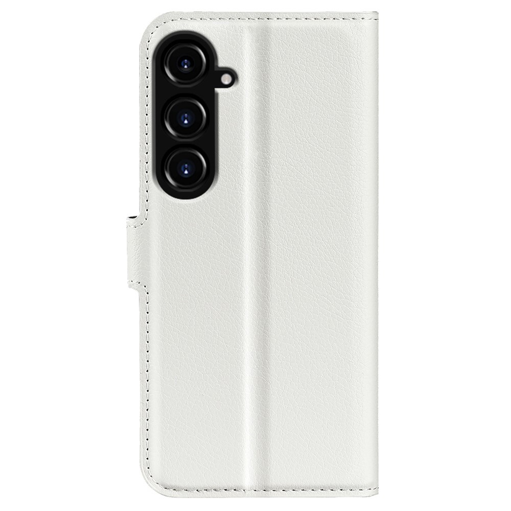 Litchi knižkové púzdro na Samsung Galaxy S23 FE - biele
