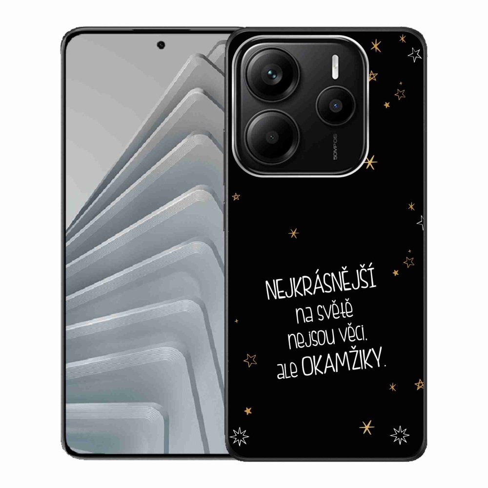Gélový kryt mmCase na Xiaomi Redmi Note 14 5G - citát 4 čierne pozadie