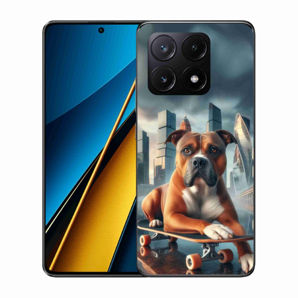 Gélový kryt mmCase na Xiaomi Poco X6 Pro 5G - pes na skateboarde