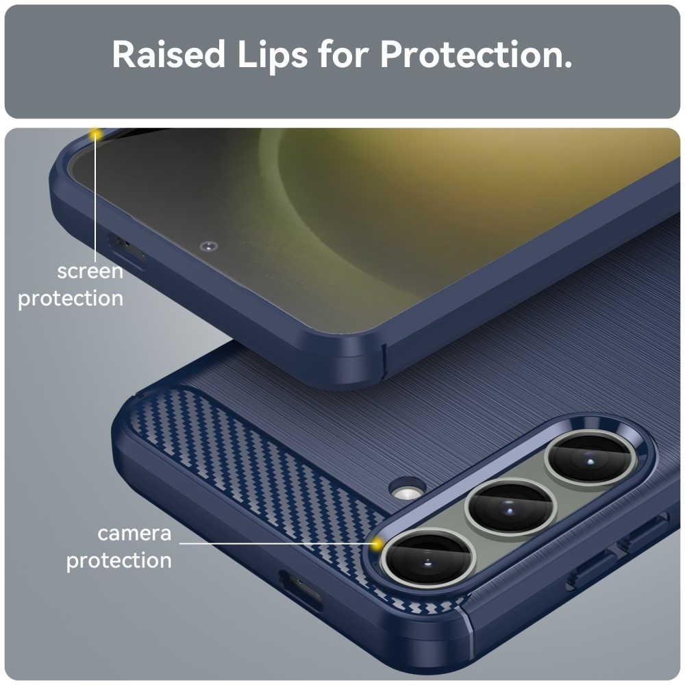 Carbon odolný gélový obal na Samsung Galaxy S24+ - modrý