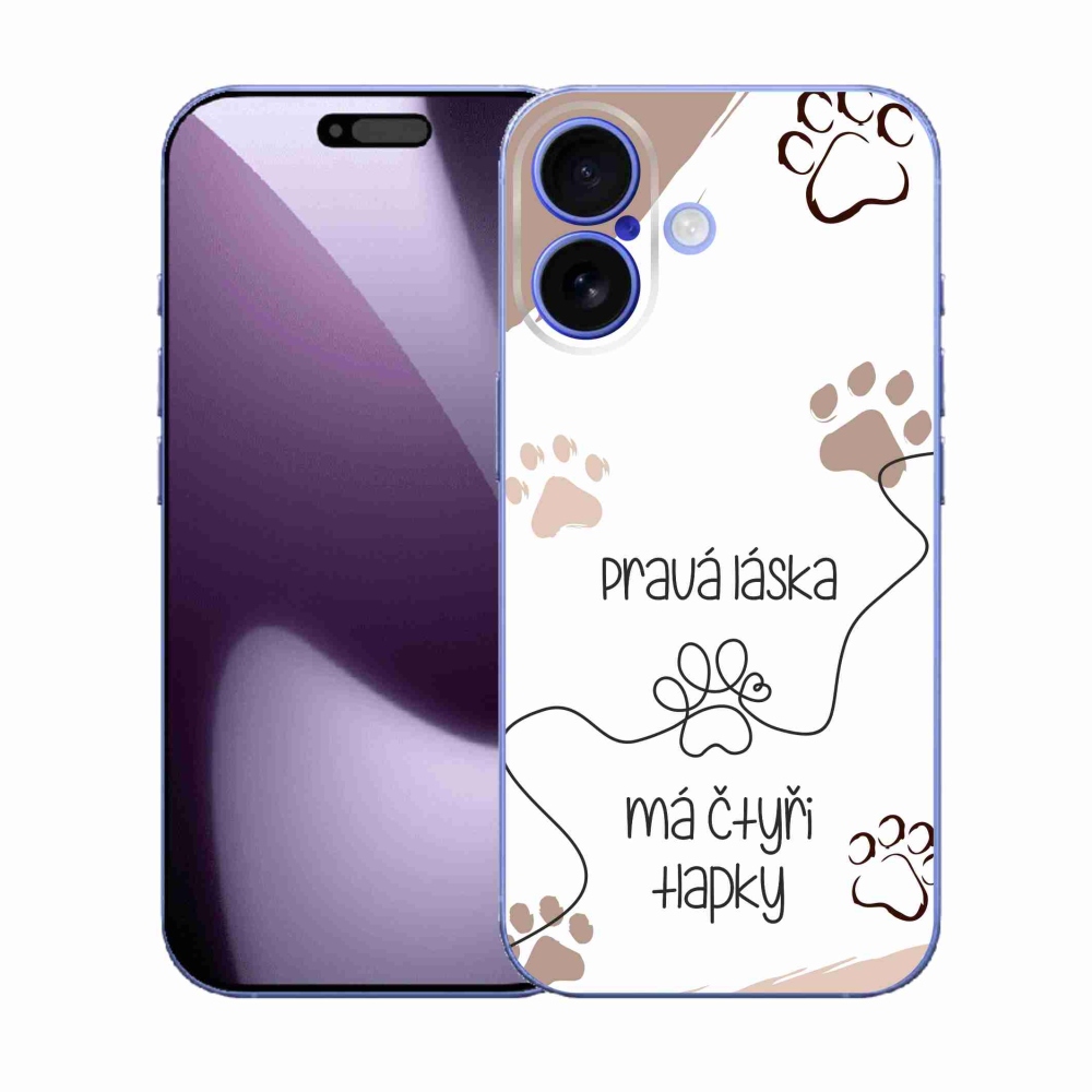 Gélový kryt mmCase na iPhone 17 - psí motív 1 biele pozadie