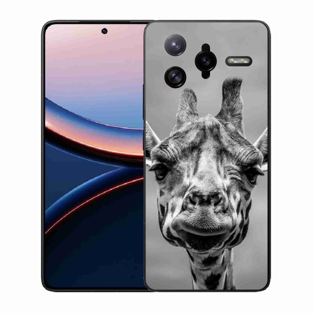 Gélový kryt mmCase na Xiaomi Poco F7 Ultra - čiernobiela žirafa