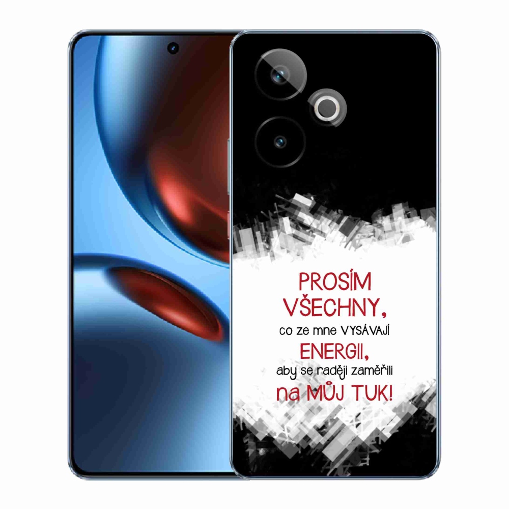 Gélový kryt mmCase na Realme GT 7 5G/GT 7T 5G - vtipný text 1 červený