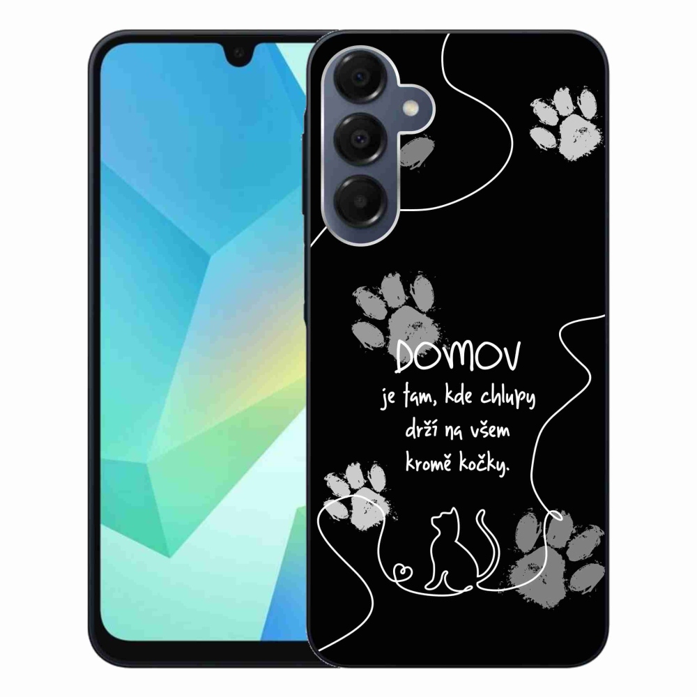 Gélový kryt mmCase na Samsung Galaxy A16 4G/5G - mačacie motív čierne pozadie