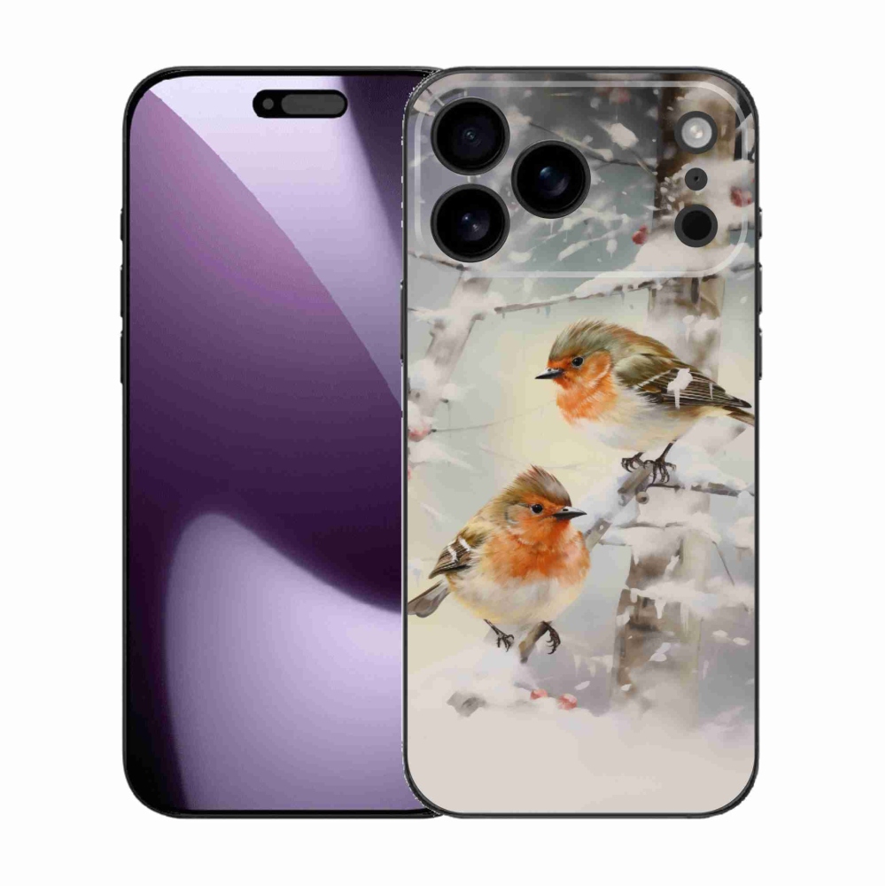 Gélový kryt mmCase na iPhone 17 Pro Max - vtáčiky v zime