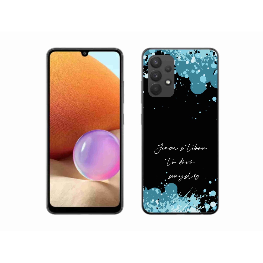 Gélový kryt mmCase na Samsung Galaxy A32 4G - zamilovaný text čierne pozadie
