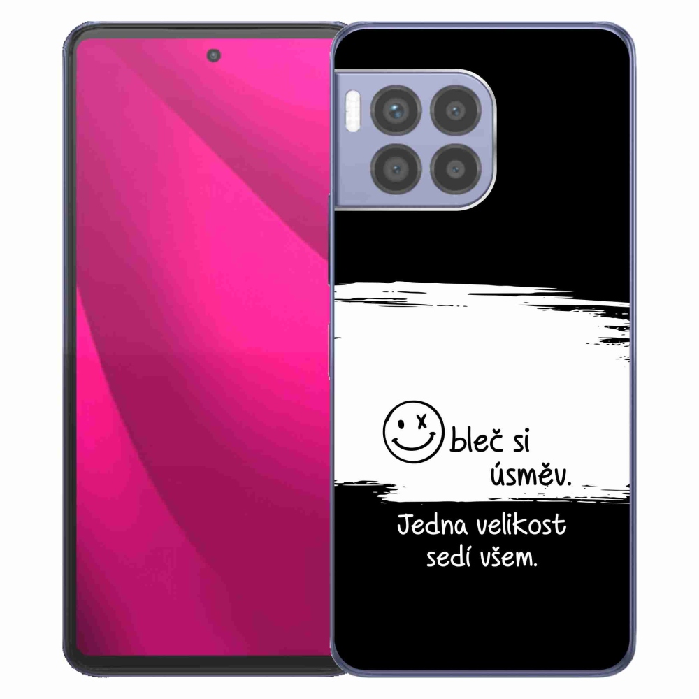 Gélový kryt mmCase na T-Mobile T Phone 2 Pro - vtipný text 8 bieločierne pozadie