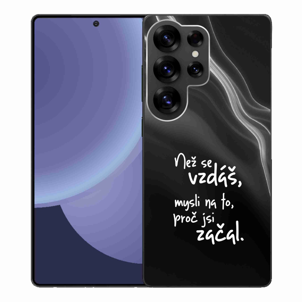 Gélový kryt mmCase na Samsung Galaxy S25 Ultra - citát 2 čierne pozadie